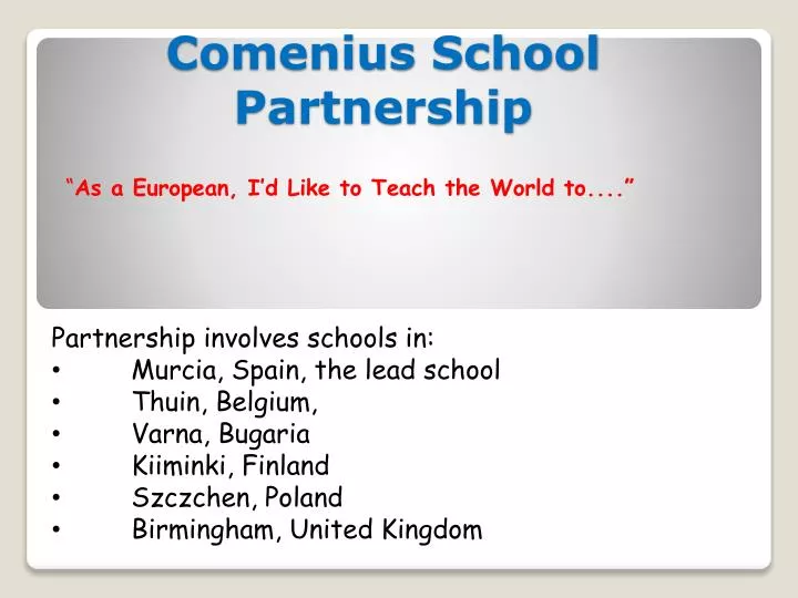 comenius school partnership