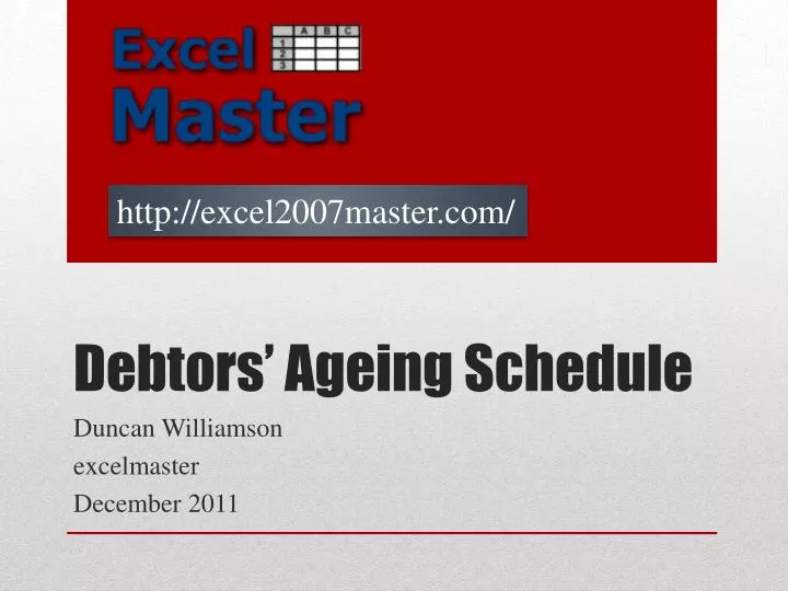 debtors ageing schedule