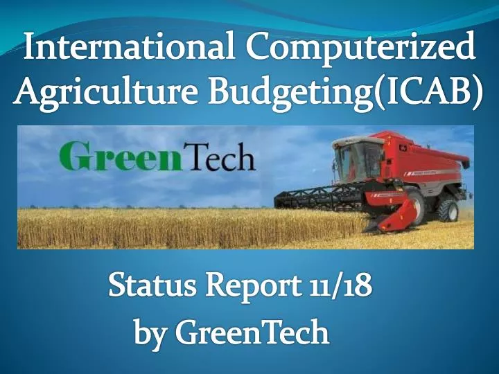 status report 11 18 by greentech