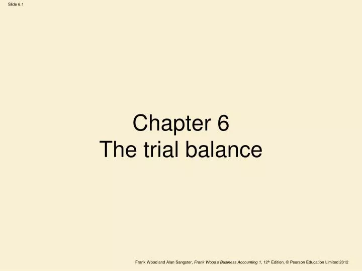 chapter 6 the trial balance