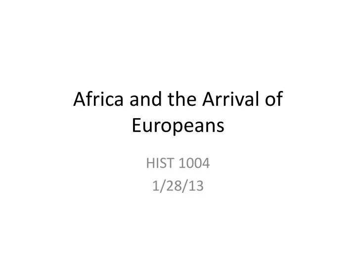 africa and the arrival of europeans