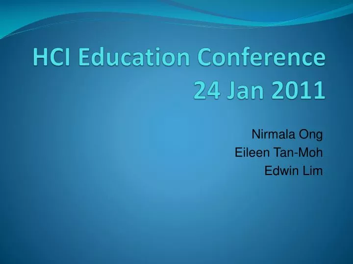 hci education conference 24 jan 2011