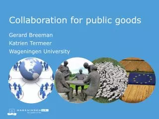Collaboration for public goods
