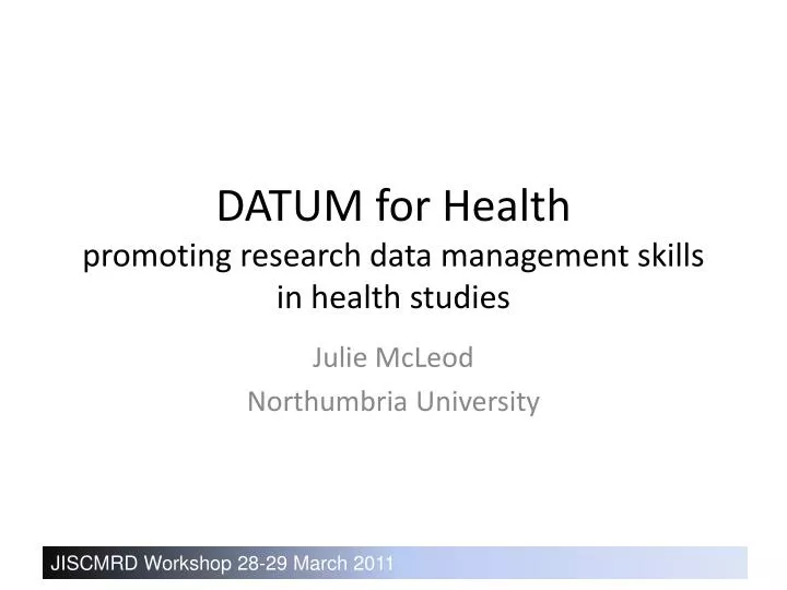 datum for health promoting research data management skills in health studies