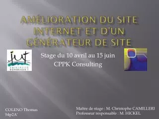 am lioration du site internet et d un g n rateur de site