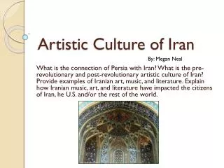 Artistic Culture of Iran