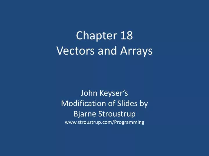 chapter 18 vectors and arrays