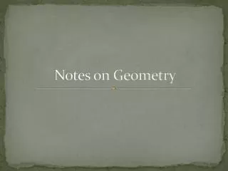 Notes on Geometry
