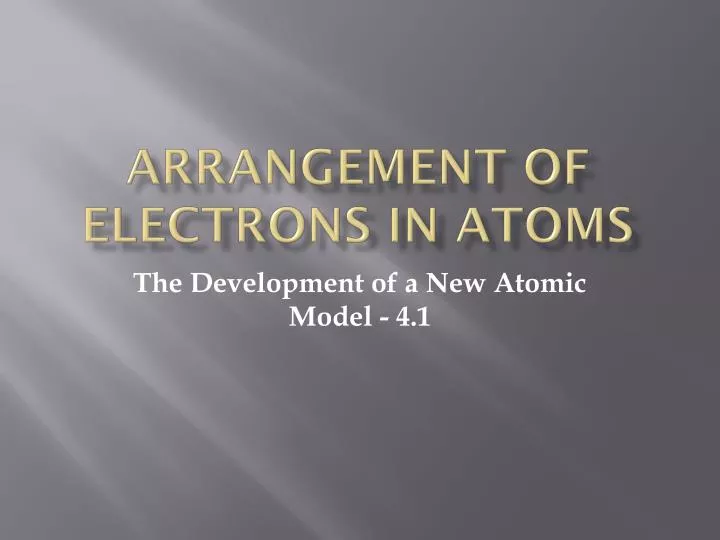 arrangement of electrons in atoms