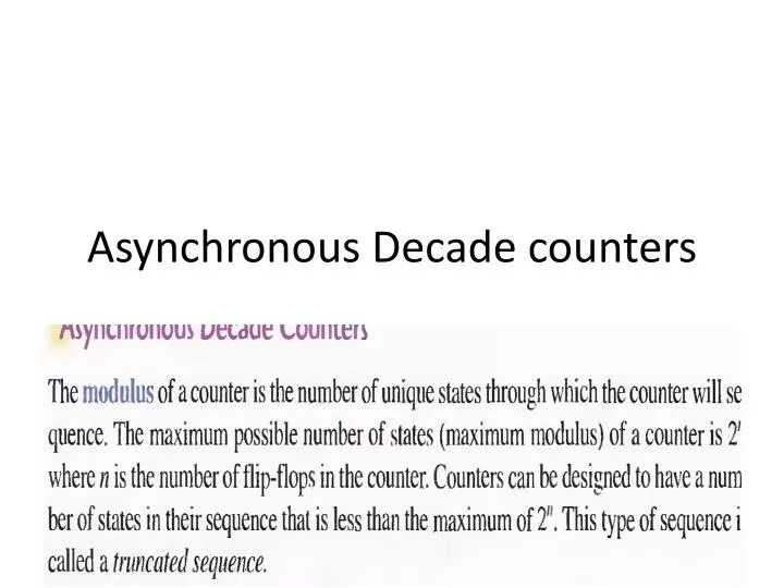 asynchronous decade counters