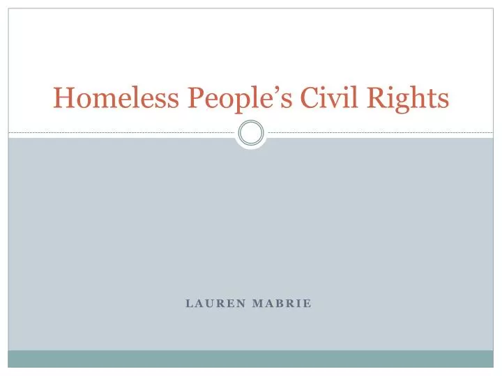 homeless people s civil rights