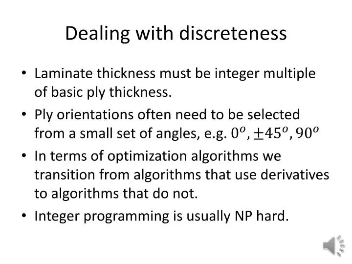 dealing with discreteness