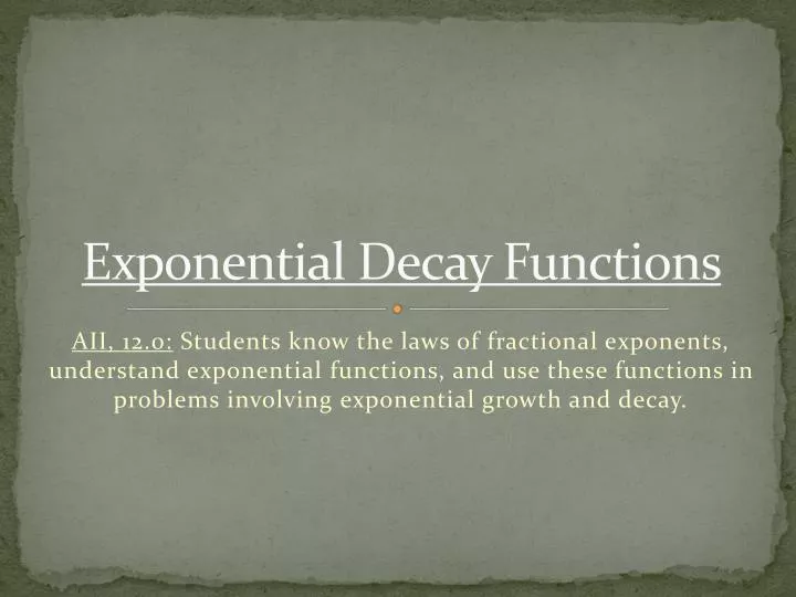 exponential decay functions