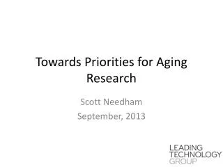 Towards Priorities for Aging Research