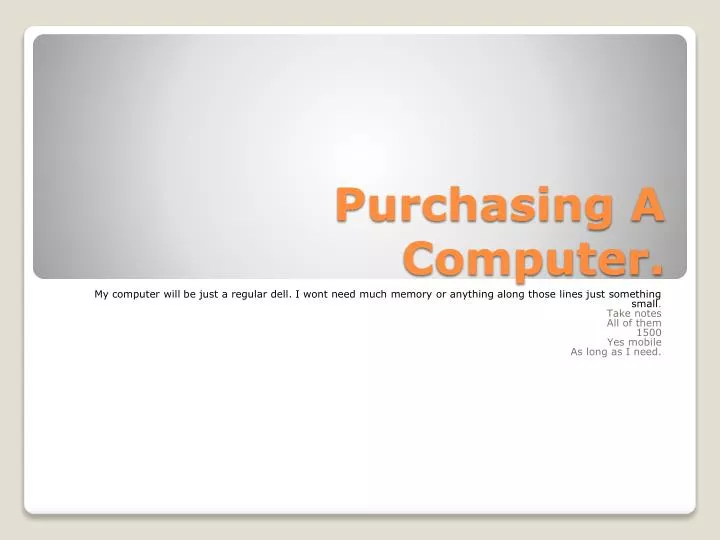 purchasing a computer