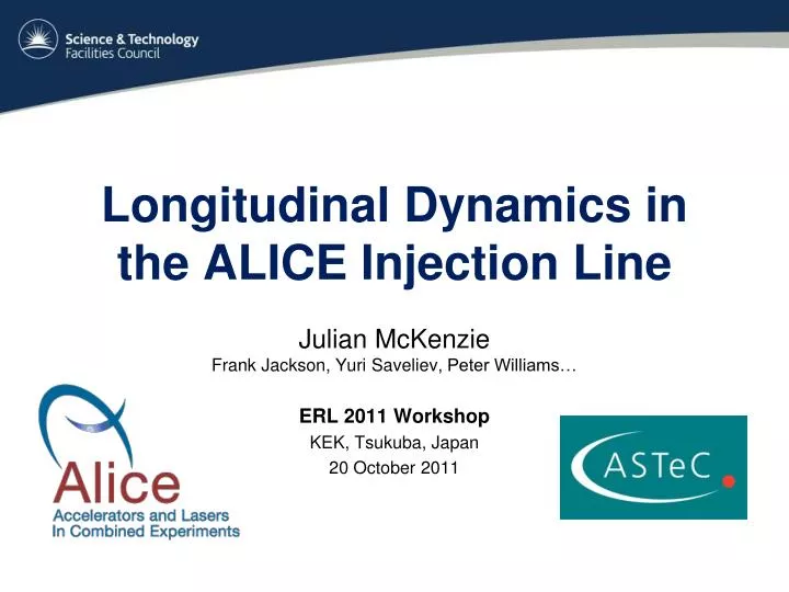 longitudinal dynamics in the alice injection line