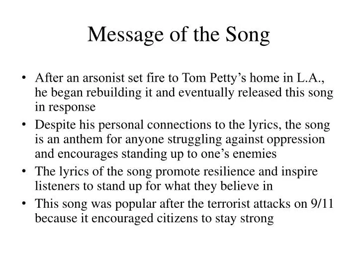 message of the song