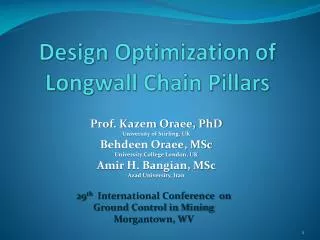 Design Optimization of Longwall Chain Pillars
