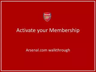 Activate your Membership