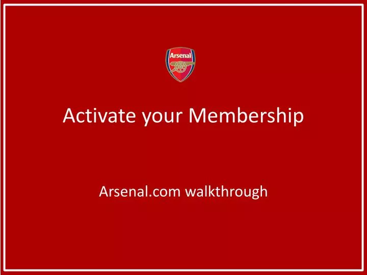 activate your membership