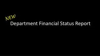 Department Financial Status Report