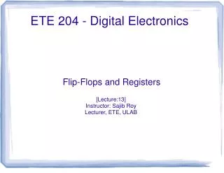 ETE 2 04 - Digital Electronics