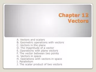 Chapter 12 Vectors