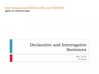 declarative and interrogative sentences
