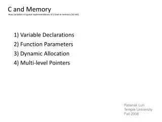 C and Memory