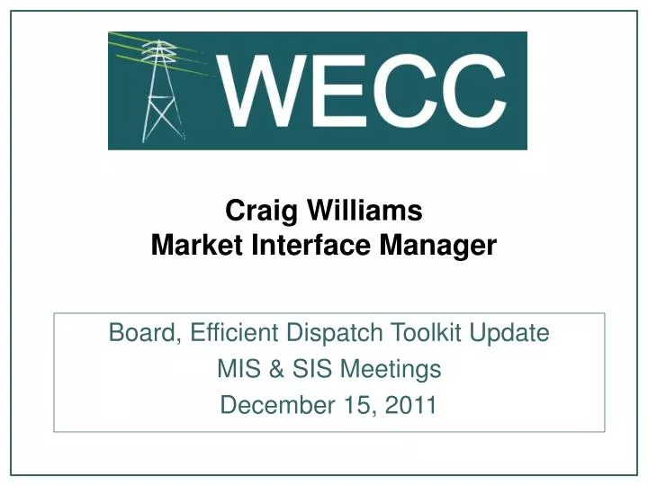 craig williams market interface manager