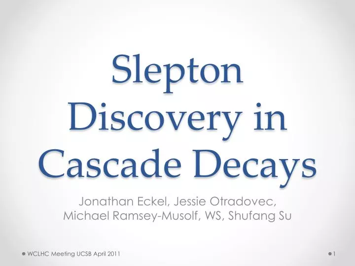slepton discovery in cascade decays