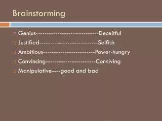 brainstorming