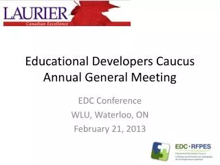 Educational Developers Caucus Annual General Meeting