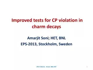 Improved tests for CP violation in charm decays