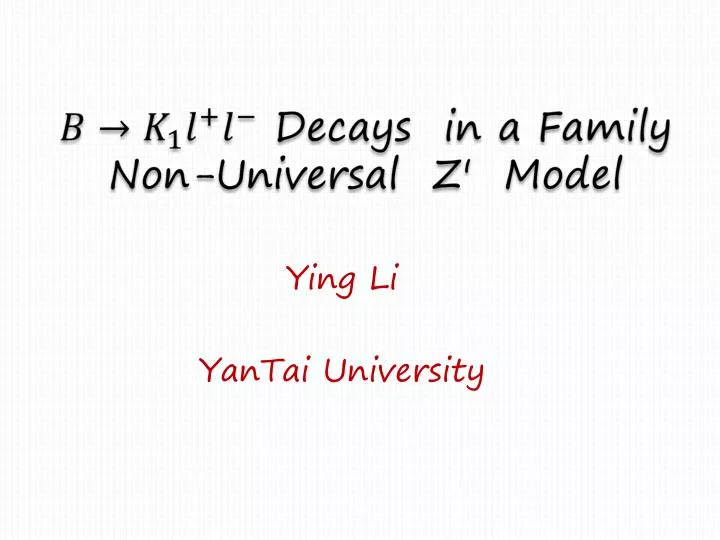 decays in a family non universal z model