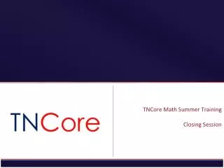 TNCore Math Summer Training Closing Session