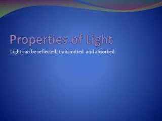 properties of light