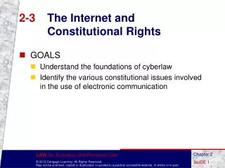 2-3	 The Internet and Constitutional Rights