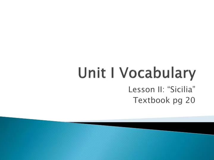 unit i vocabulary