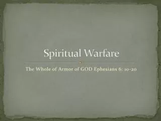 Spiritual Warfare