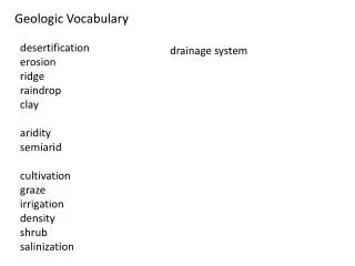 Geologic Vocabulary