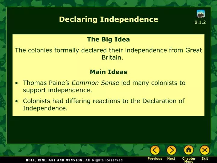 declaring independence