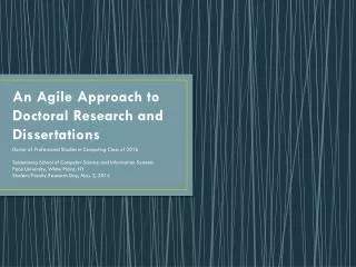 An Agile Approach to Doctoral Research and Dissertations