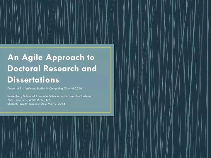 an agile approach to doctoral research and dissertations