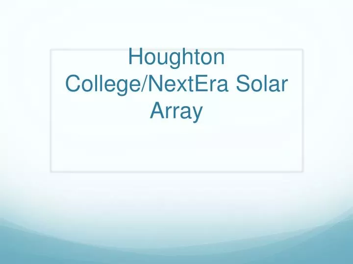 houghton college nextera solar array