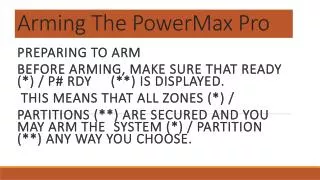 Arming The PowerMax Pro