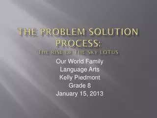 The Problem Solution Process: The Rise of the sky-lotus