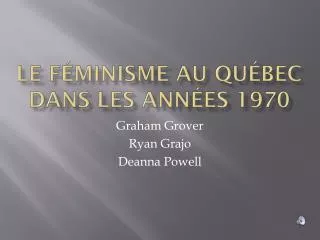 le f minisme au qu bec dans les ann es 1970