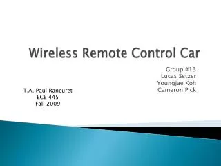 Wireless Remote Control Car