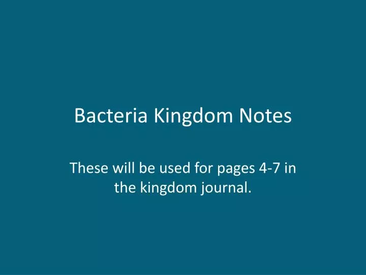 bacteria kingdom notes